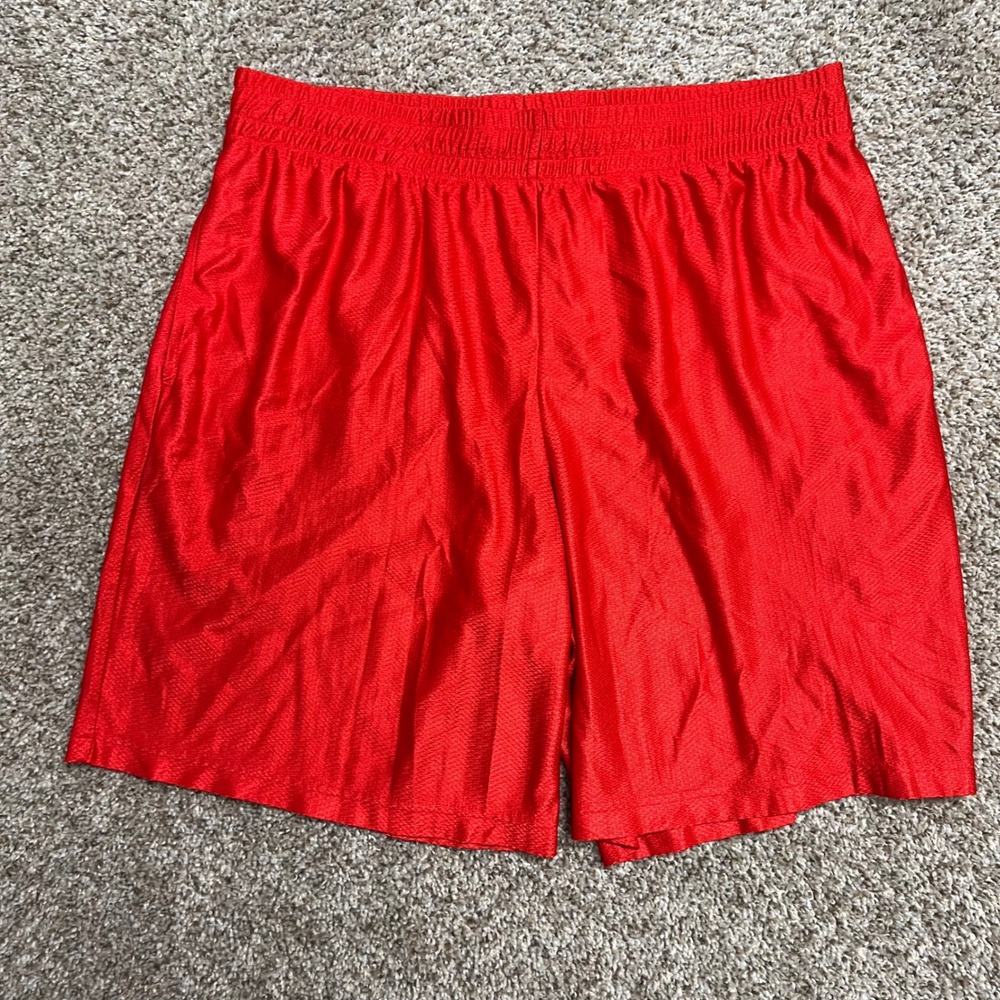 Starter Mens Red Athletic Mesh Basketball Shorts Large L 36-38 Pocket Training